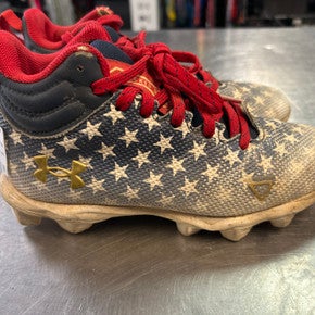 Used Under Armour USA BB/SB Cleats Navy Blue Junior 02.5 11868-S000063684
