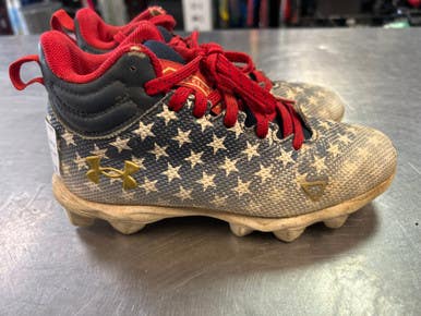 Used Under Armour USA BB/SB Cleats Navy Blue Junior 02.5 11868-S000063684