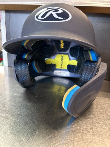 Used Rawlings HELMET W JAW Batting Helmet w/Mask Navy Blue MD 11868-S000063405