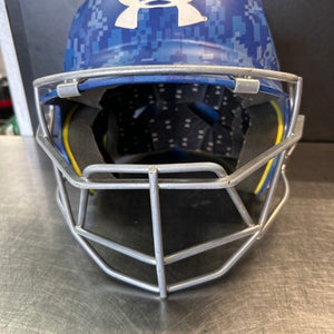 Used Under Armour HELMET W/MASK Batting Helmet w/Mask Royal Blue SM 11868-S000063404