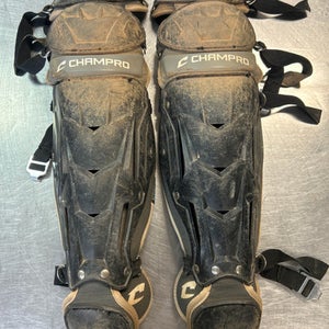 Used Champro LL SHIN GUARD Catchers Leg Guards Black Junior 11868-S000063577