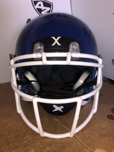 USED XENITH X2E+ ADULT FOOTBALL HELMET - LARGE  - ROYAL BLUE METALLIC