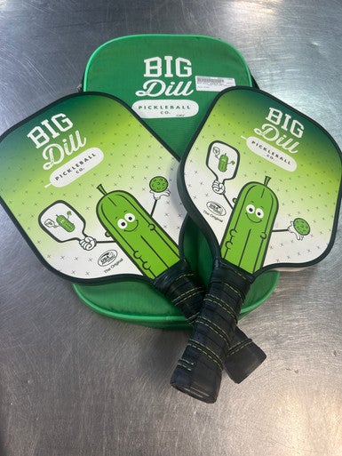 Used BIG DILL PADDLE SET Pickleball Racquet Green 11868-S000063906
