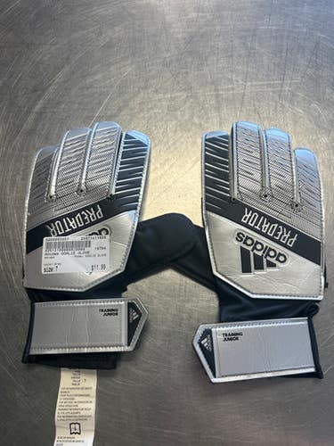 Used Adidas GOALIE GLOVE Soccer Goalie Gloves Grey 7 11868-S000063957