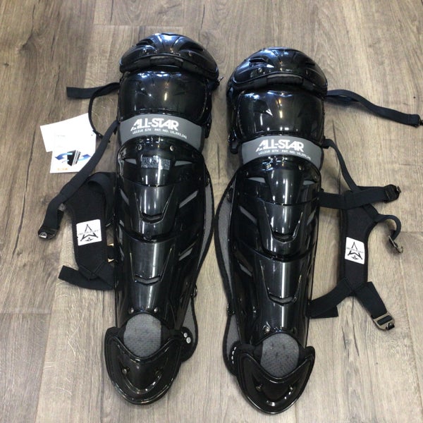 All Star System 7 Axis Intermediate Catcher's Leg Guard Age 12-16 Black (Used)