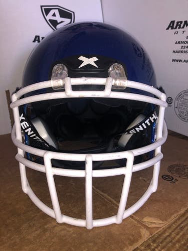 USED XENITH X2E+ ADULT FOOTBALL HELMET - LARGE  - ROYAL BLUE METALLIC