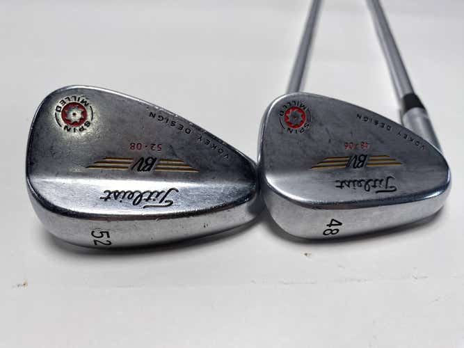 Titleist Vokey Spin Milled Chrome 2009 Wedge Set 48* 6 52* 8 Wedge Steel Mens LH
