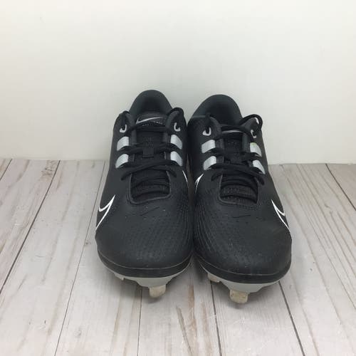 Nike Women’s Hyperdiamond 4 Metal Softball Cleats Black White Size 8.5(Used)