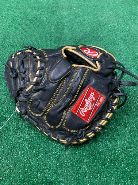Black Rawlings Gold Glove Elite RH Catcher's Baseball Glove 32" (Used)