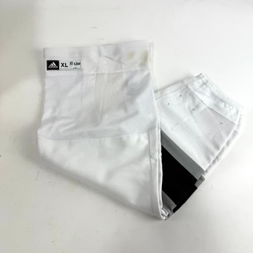 Used Anze Kopitar White Adidas LA Kings Socks | XL - Pair used 2/26