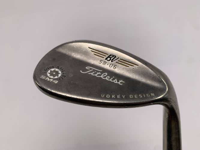 Titleist Vokey Spin Milled SM4 Black Lob Wedge LW 58* 6 Wedge Steel Mens RH