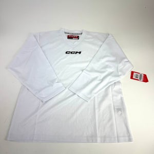 New White CCM Practice Jersey | Junior Large/XL