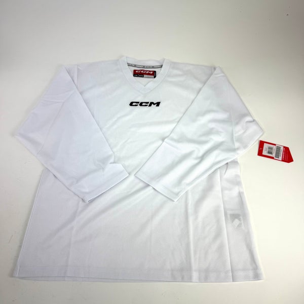 New White CCM Practice Jersey | Junior Large/XL