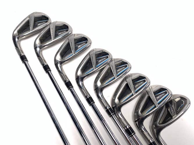 TaylorMade SIM MAX OS Iron Set 5-PW+GW+SW KBS Max MT 85g Regular Steel Mens LH