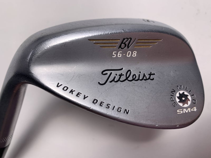 Titleist Vokey Spin Milled SM4 Chrome Sand Wedge SW 56* 8 Wedge Steel Mens LH