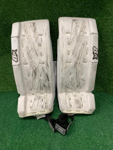 White 23" Youth Brian's Netzero Goalie Leg Pads (Used)
