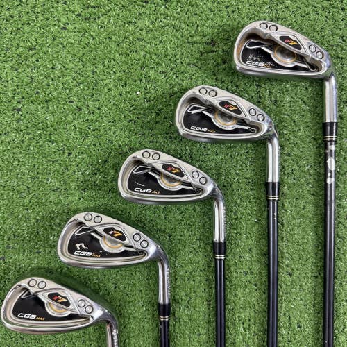 TaylorMade r7 CGB MAX Iron Set 7-PW SW Regular Flex REAX 90 Superfast Black