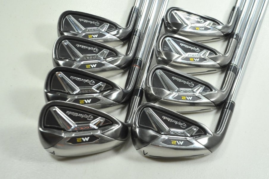 LEFT HANDED TaylorMade M2 Tour 4-PW,AW Iron Set Regular Flex Reax Steel # 199645