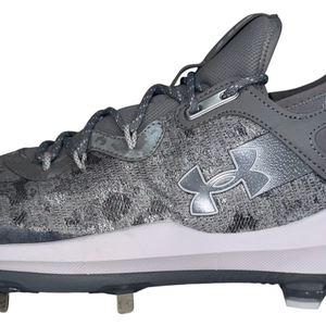 Under Armour Mens Size 14 Harper 8 Low ST Gray Metal Baseball Cleats Athletic