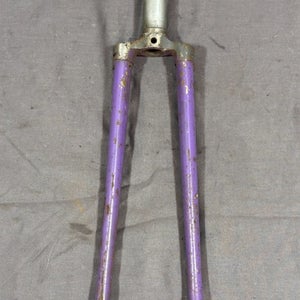 Vintage Lugged Steel 700C Road Bike Fork 185mm 1" Threaded Steerer Tube