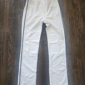 White Men's Medium Adult Mizuno Pants with Black Piping (New)