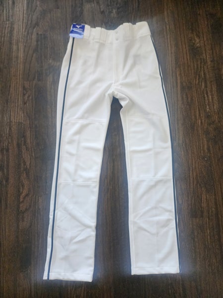 White Men's Medium Adult Mizuno Pants with Black Piping (New)