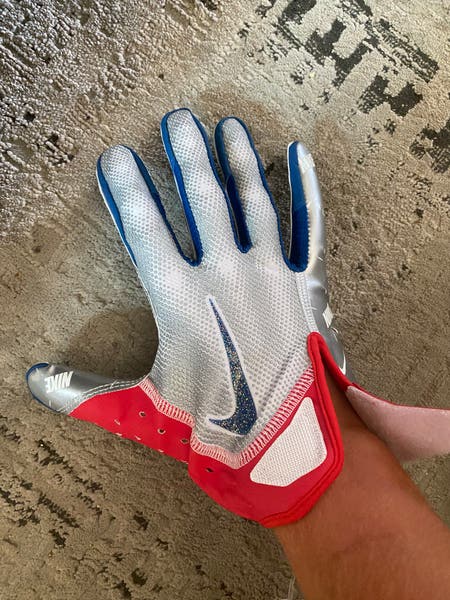 Nike Vapor Jet Football Gloves – Red/Silver/Blue – Size XL