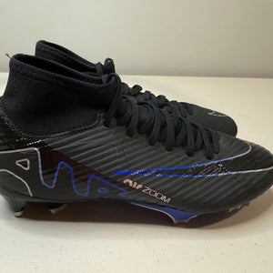 Size 4.5 Men’s Nike Zoom Mercurial Superfly 9 FG MG Soccer Cleats Black Blue
