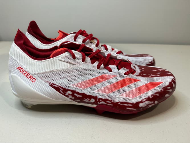Size 14 Men’s Adidas adizero Electric Red White Football Cleats