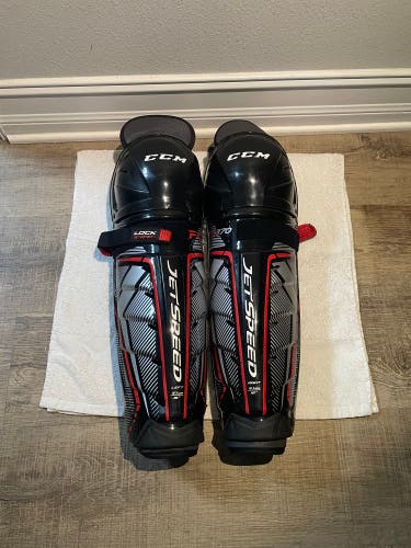 Senior CCM JetSpeed FT370 16" Shin Pads (New)