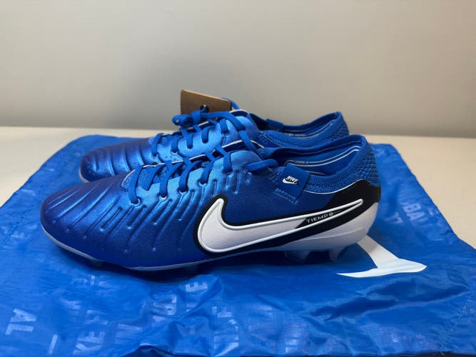 Size 6 Men’s Nike Tiempo Legend 10 Elite FG Soar Blue Soccer Cleats With Bag
