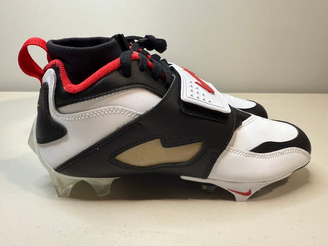 Size 7 Men’s Nike Diamond Turf 93 TD White Red Black 49ers Football Cleats Deion Sanders