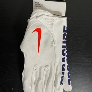 Nike Vapor Jet Gloves Syracuse 7.0 PE Team Football NCAA Size 3XL White / Orange / Blue