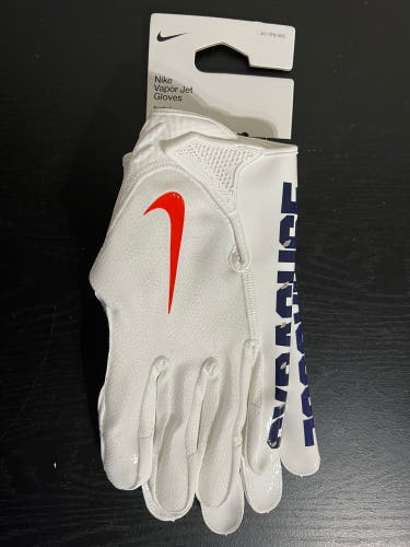 Nike Vapor Jet Gloves Syracuse 7.0 PE Team Football NCAA Size 3XL White / Orange / Blue