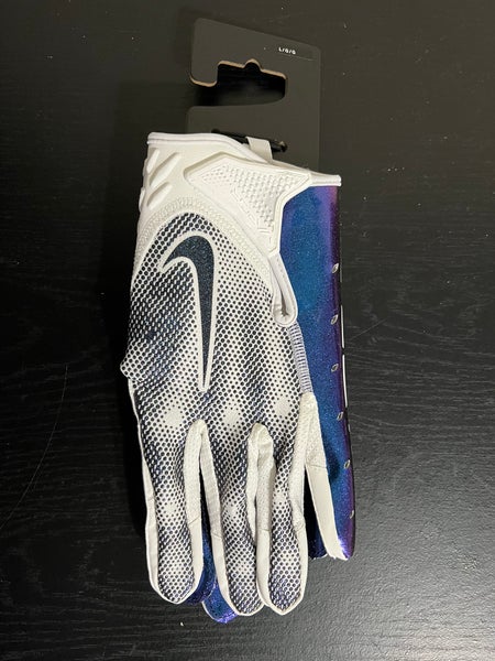 Nike Vapor Jet 7.0 Football Receiver Gloves Size Large White Purple Iridescent
