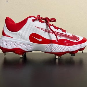 Nike Alpha Huarache Elite 4 Low Baseball Cleats Mens' Size 9.5 FD2745-109 Red / White