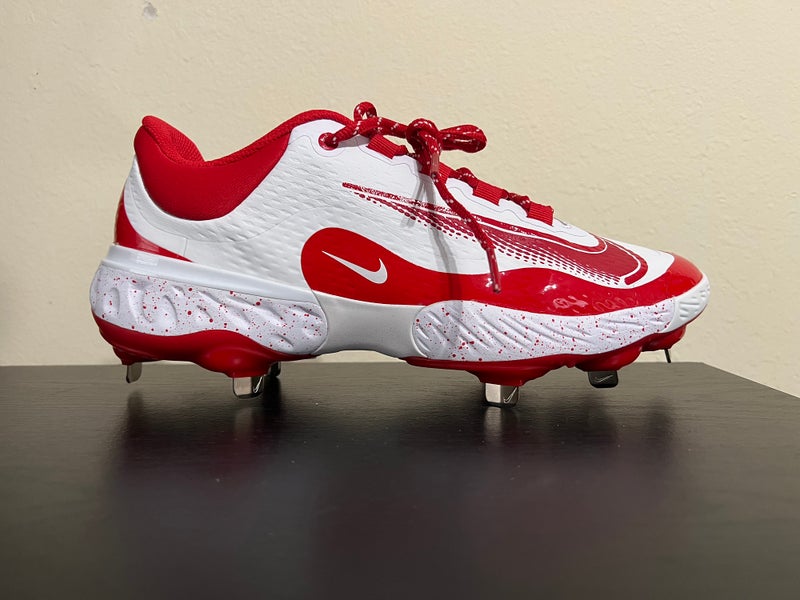 Nike Alpha Huarache Elite 4 Low Baseball Cleats Mens' Size 9.5 FD2745-109 Red / White