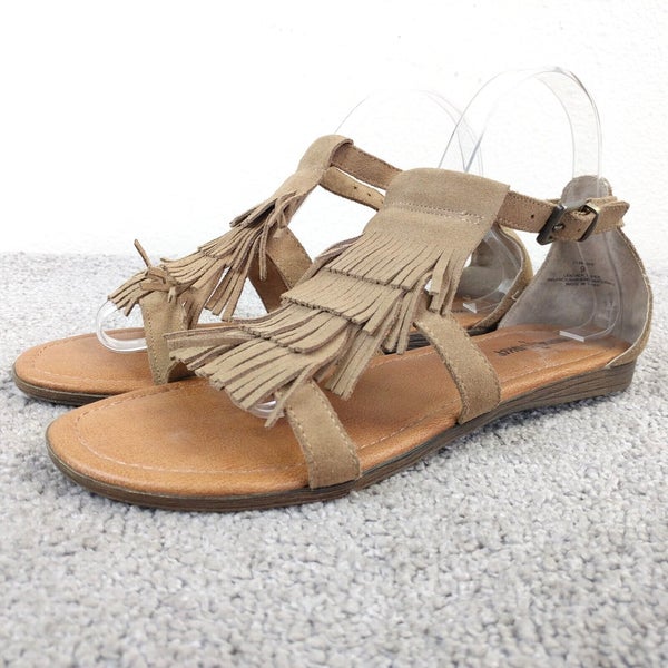 Minnetonka Fringe Sandal Womens Size 9 Shoes Moccasin Native American Suede BOHO