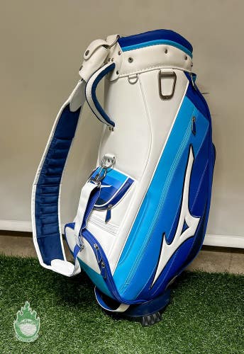 New Mizuno Tour Mid Blue/White 6-way Staff Bag No Rainhood