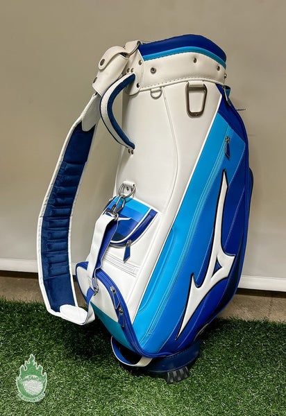 New Mizuno Tour Mid Blue/White 6-way Staff Bag No Rainhood