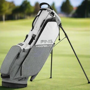 PING 2025 Hoofer Lite 4-Way Stand Carry Golf Bag Heather Gray/Platinum/Black NEW