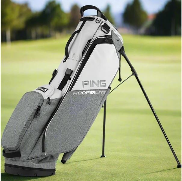 PING 2025 Hoofer Lite 4-Way Stand Carry Golf Bag Heather Gray/Platinum/Black NEW