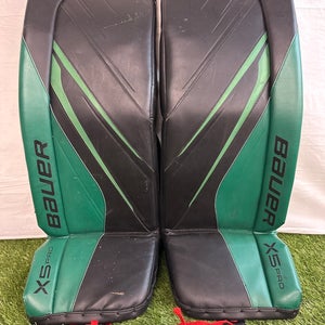 Green Large 32+ Intermediate Bauer Vapor X5 Pro Goalie Leg Pads (Used)