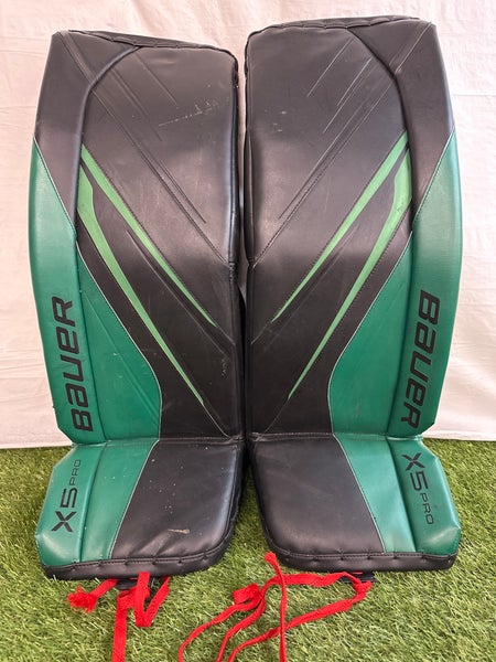 Green Large 32+ Intermediate Bauer Vapor X5 Pro Goalie Leg Pads (Used)