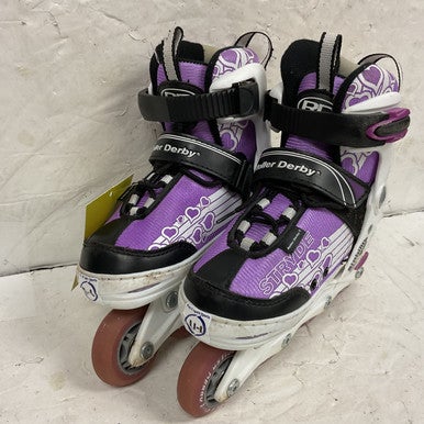 Used RollerDerby STRYDE ADJ 11-1 Junior Rec Fitness Skates Purple Adjustable 11855-S000187960