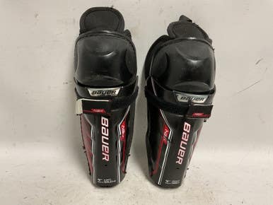 Used Bauer NSX Youth Shin Guards Black And Red 9" 11855-S000187923