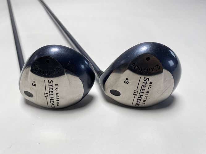 Callaway Steelhead III 3 & 5 Fairway Wood Set 15* 18* System III Regular Mens RH