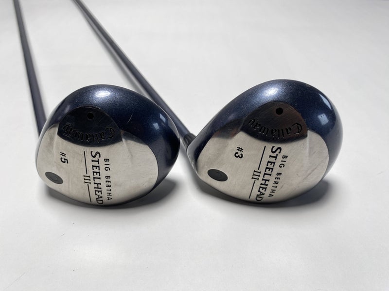 Callaway Steelhead III 3 & 5 Fairway Wood Set 15* 18* System III Regular Mens RH