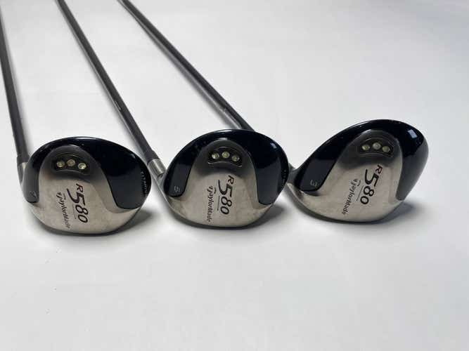 TaylorMade R580 Wood Set 3 5 7 | 15* 18* 21* MAS2 Ultralite Stiff Mens RH
