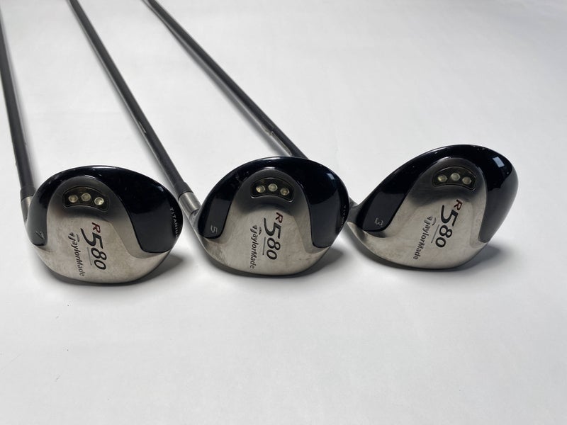 TaylorMade R580 Wood Set 3 5 7 | 15* 18* 21* MAS2 Ultralite Stiff Mens RH